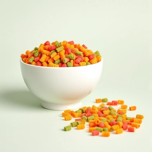 Illustration d'un bol de granulés extrudés colorés pour perroquet