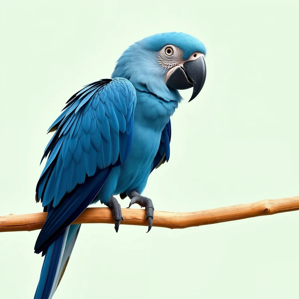 Illustration : Ara de Spix (Cyanopsitta spixii)