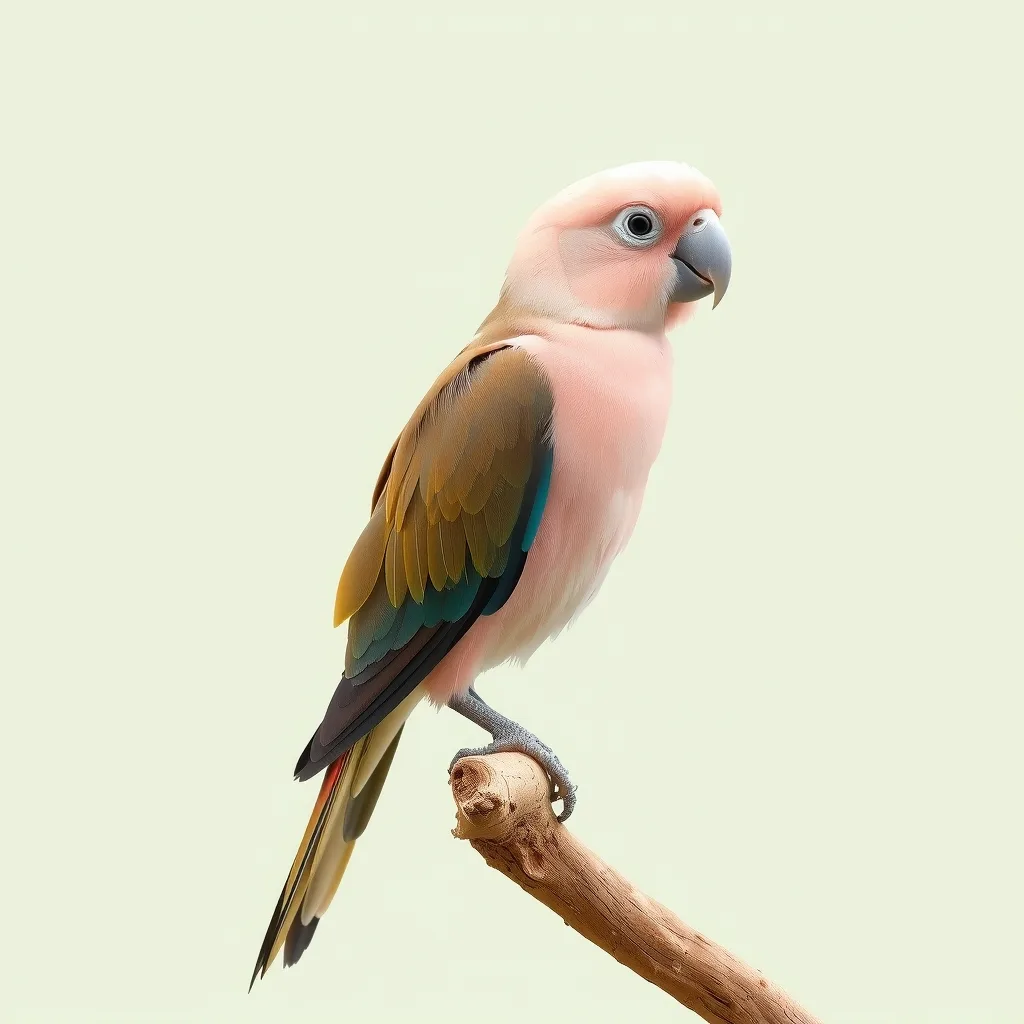 Illustration d'une perruche de Bourke, plumage rose et brun, front bleu